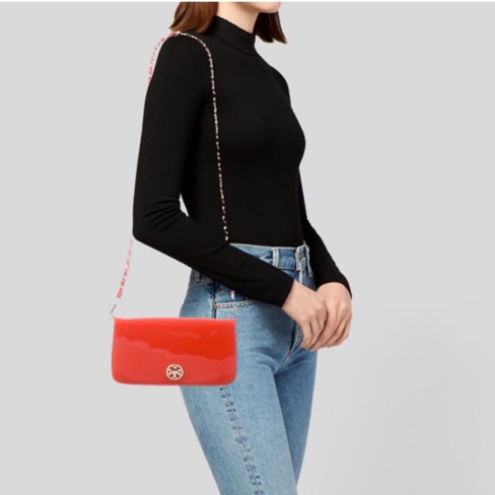Tory Burch Adalyn Patent Leather Clutch